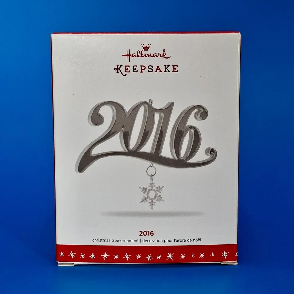 2016 Hallmark Keepsake Silver Year Snowflake Christmas Ornament QGO1551 w/ Box